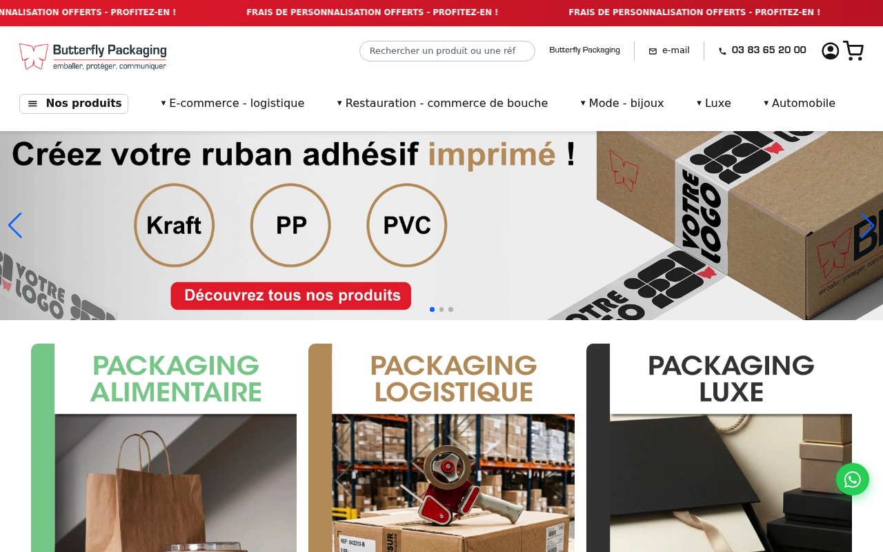 Apercu du site Butterfly Packaging