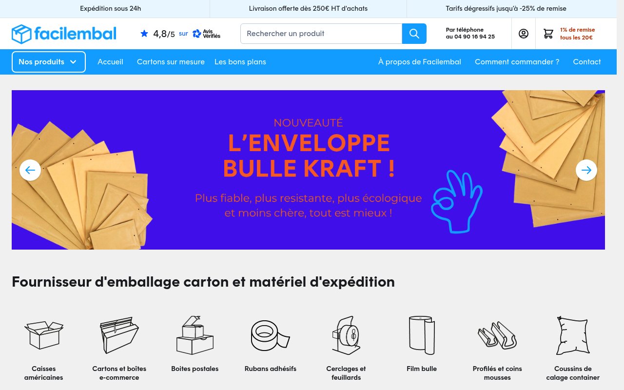 Apercu du site Facilembal