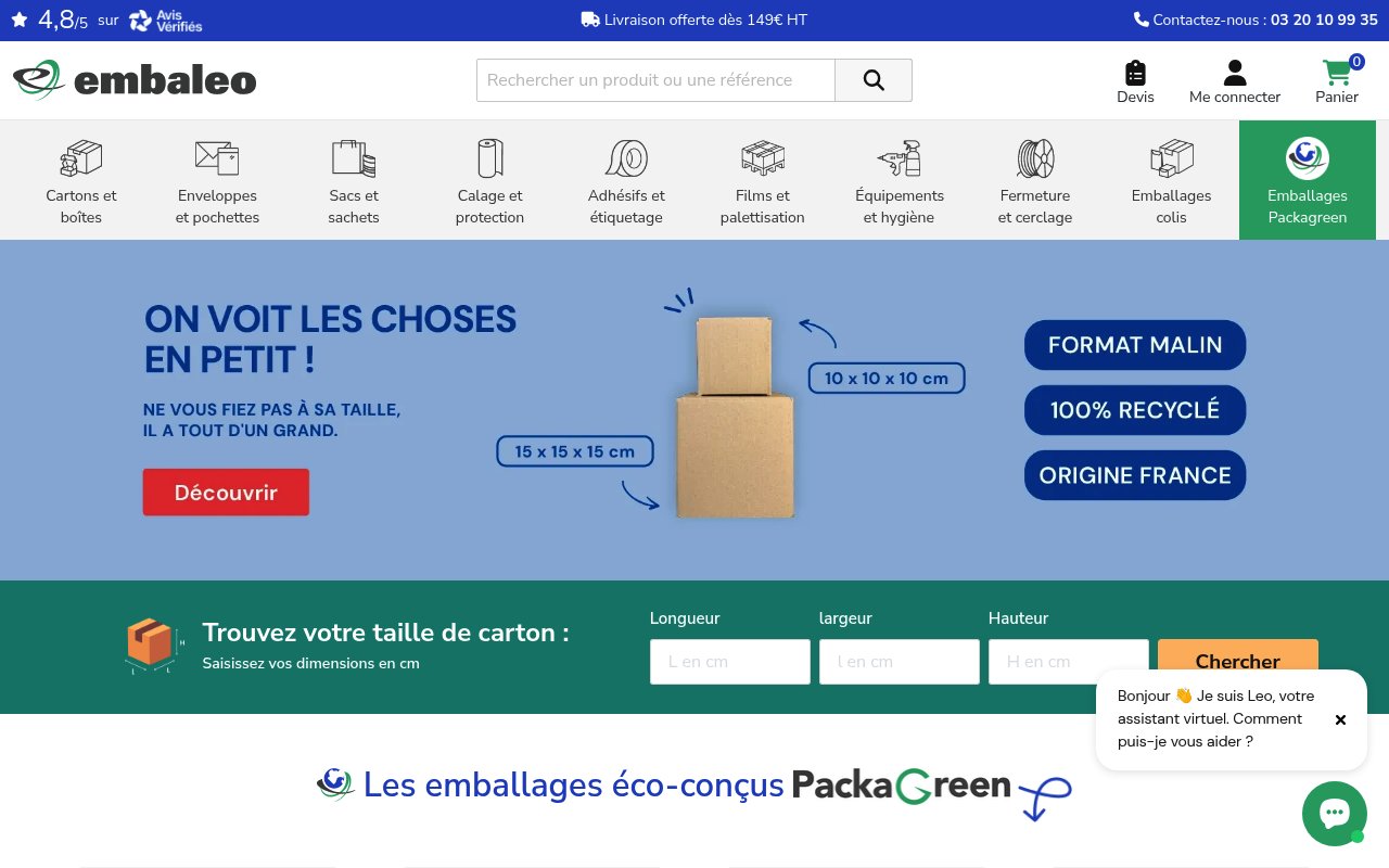 Apercu du site Embaleo