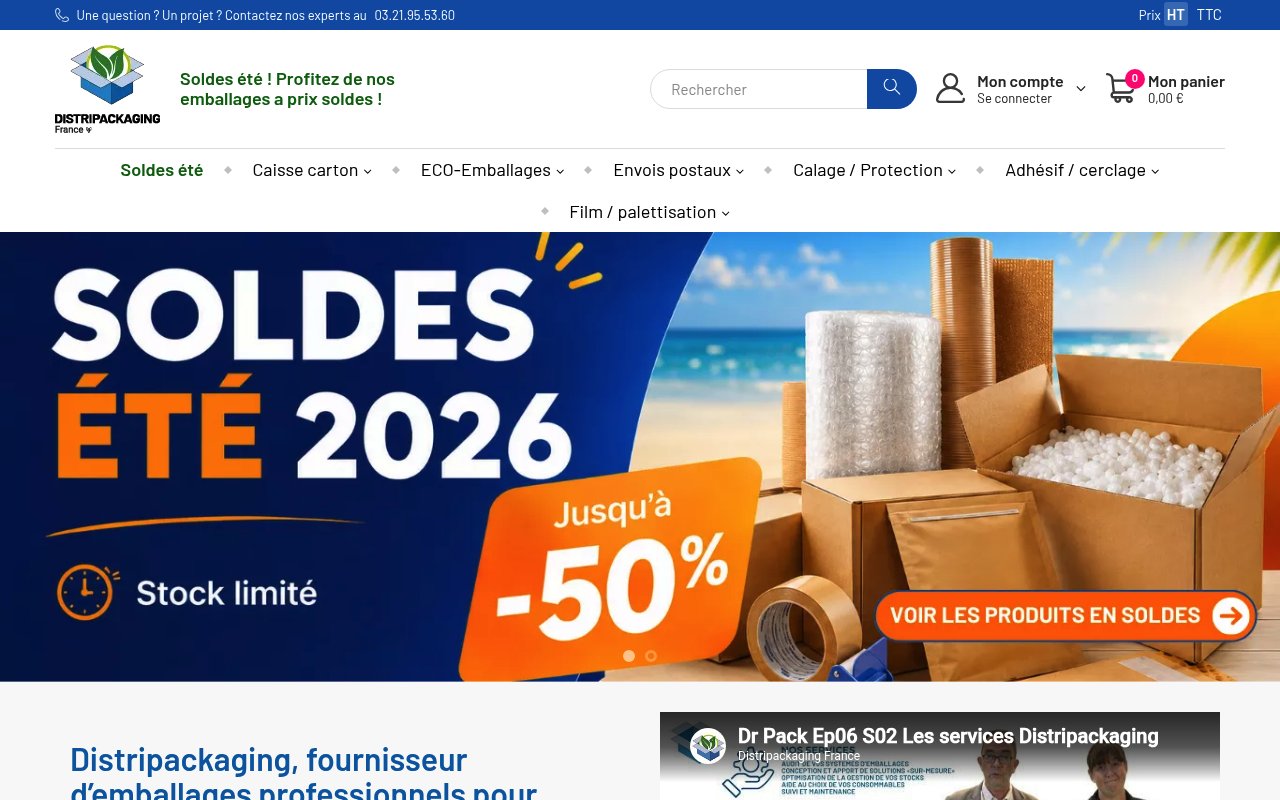 Apercu du site Distripackaging