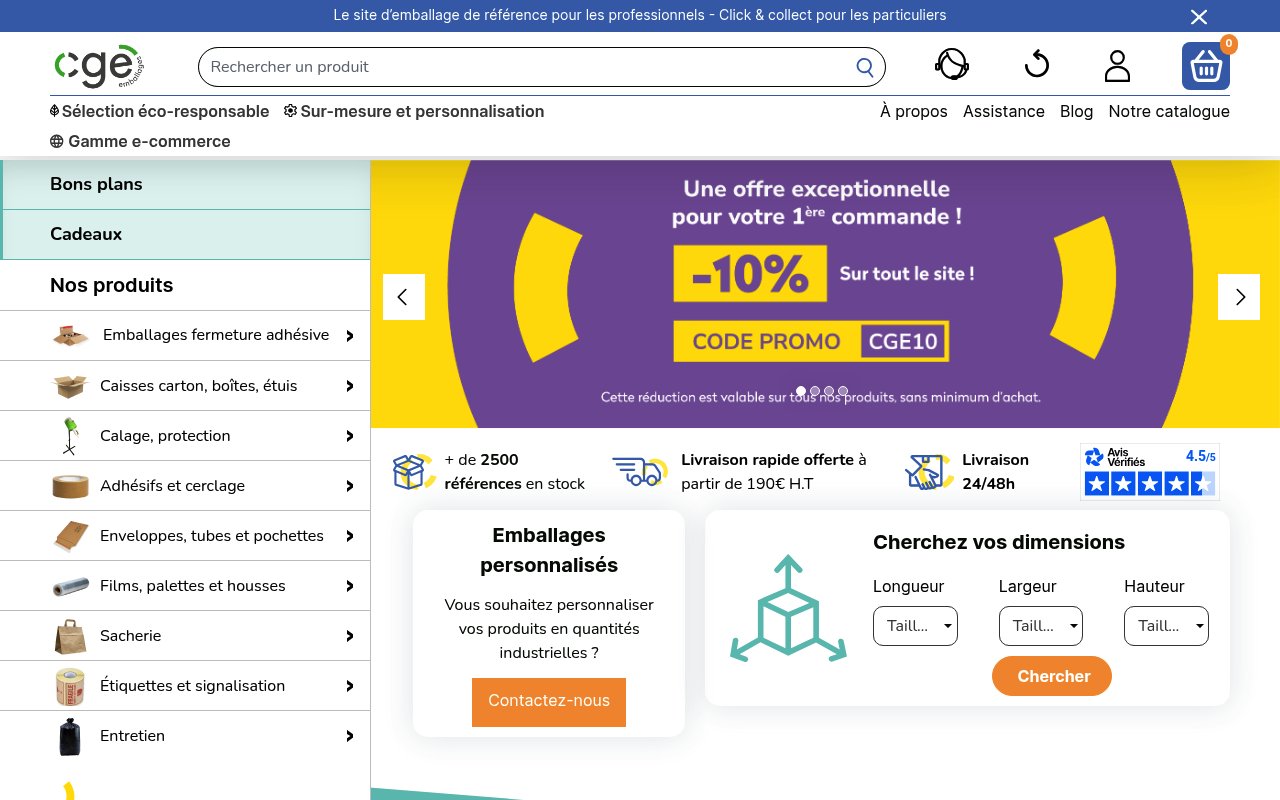 Apercu du site CGE Emballages