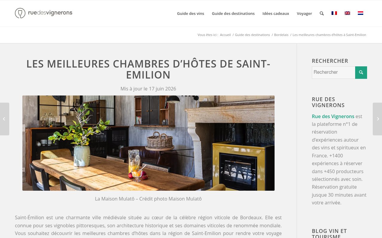 Apercu du site Le Clos 1906 (Maison d'hôtes)