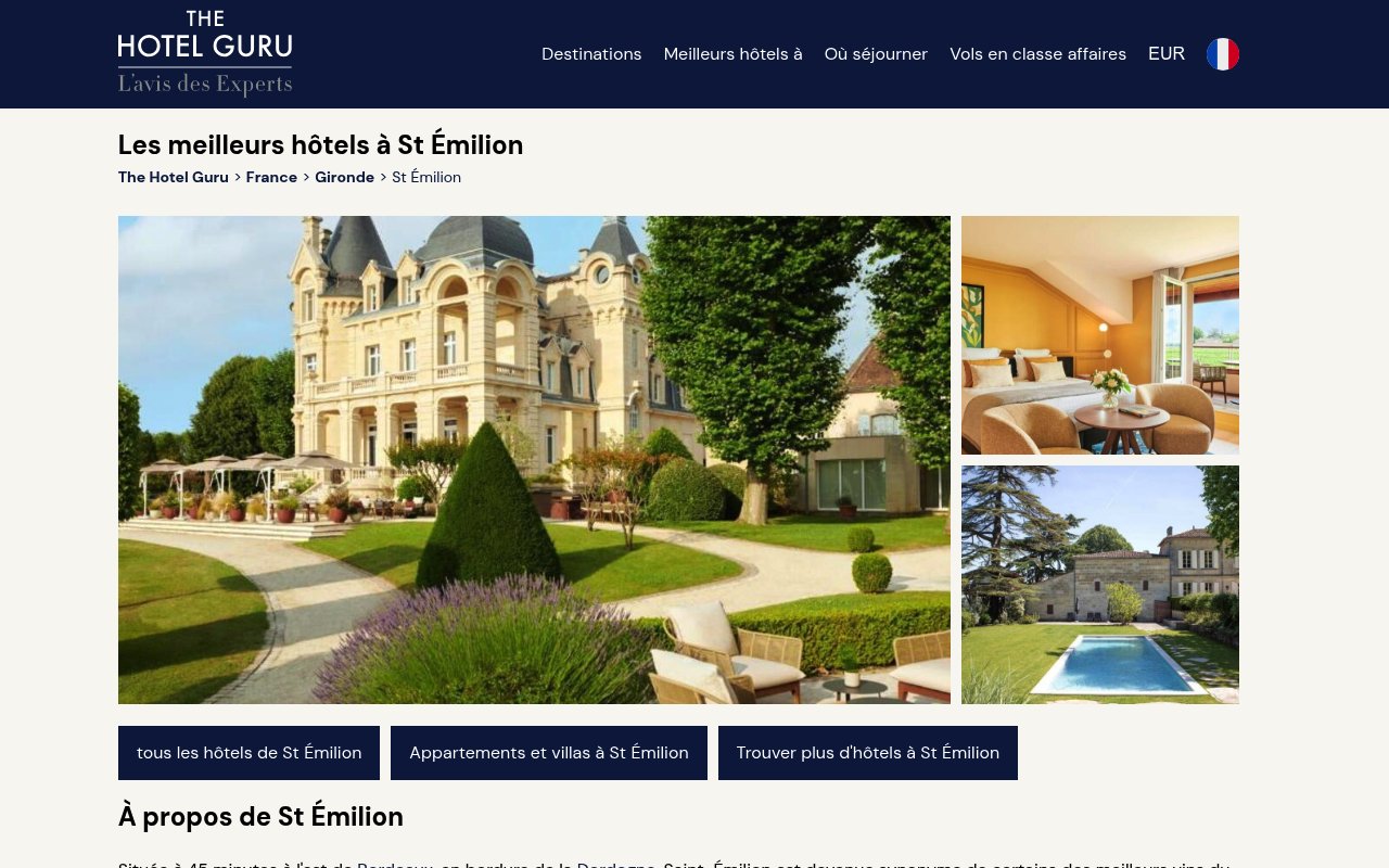Apercu du site Les Clefs de Troplong Mondot