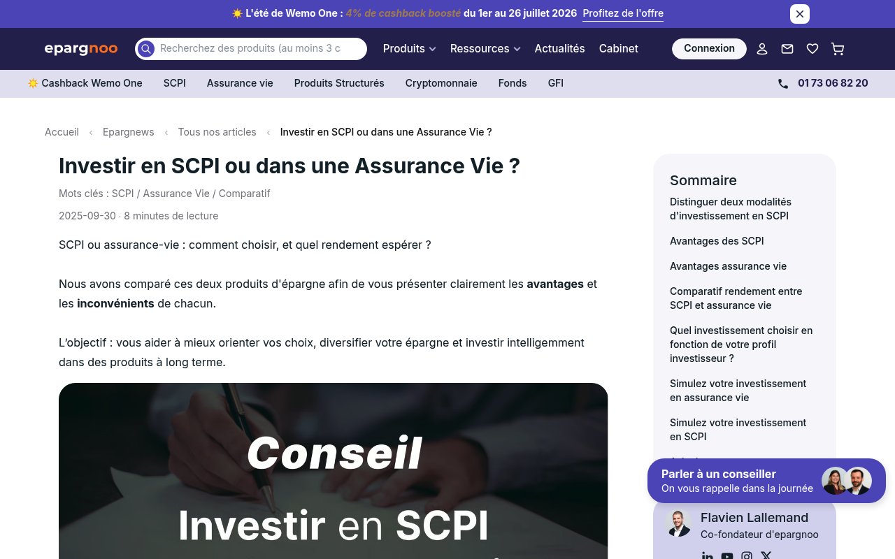 Apercu du site epargnoo