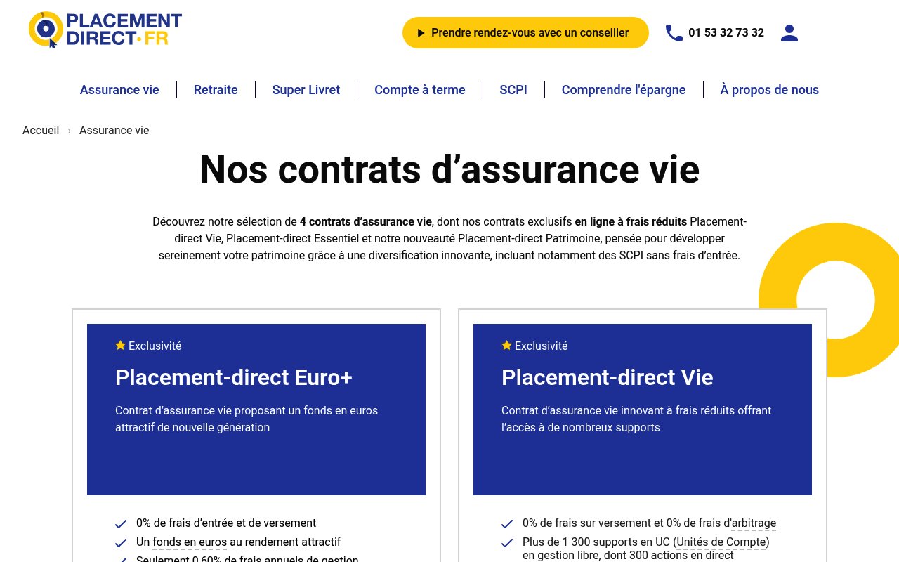 Apercu du site Placement-Direct Vie