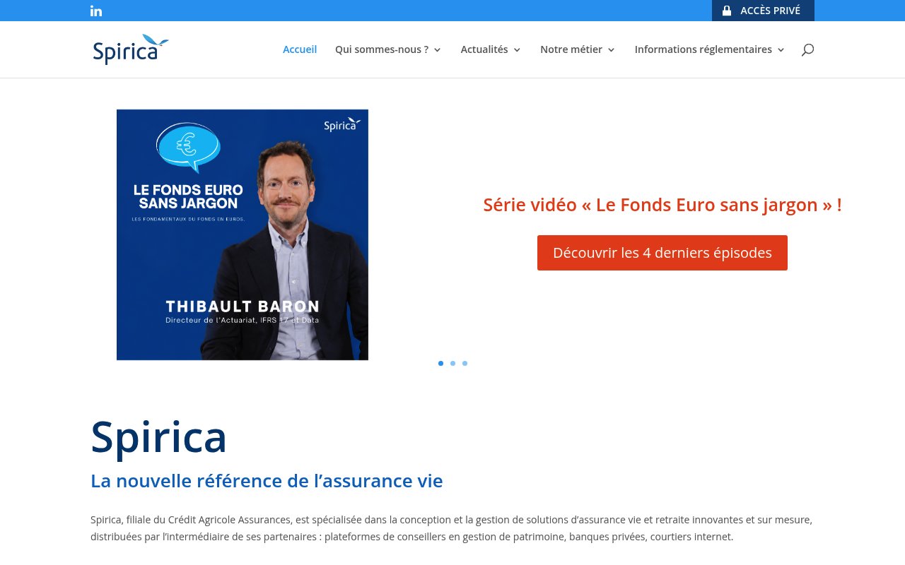 Apercu du site Spirica