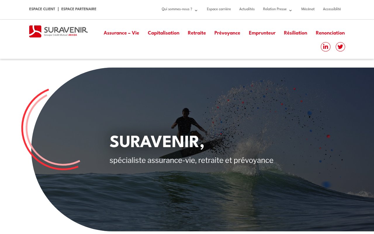 Apercu du site Suravenir