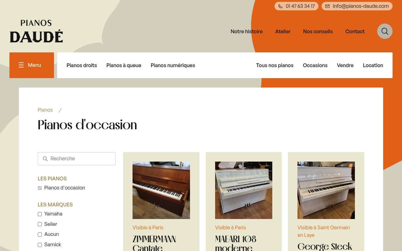 Apercu du site Pianos Daudé