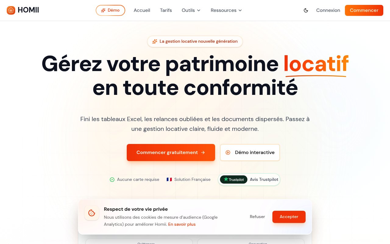 Apercu du site Homii