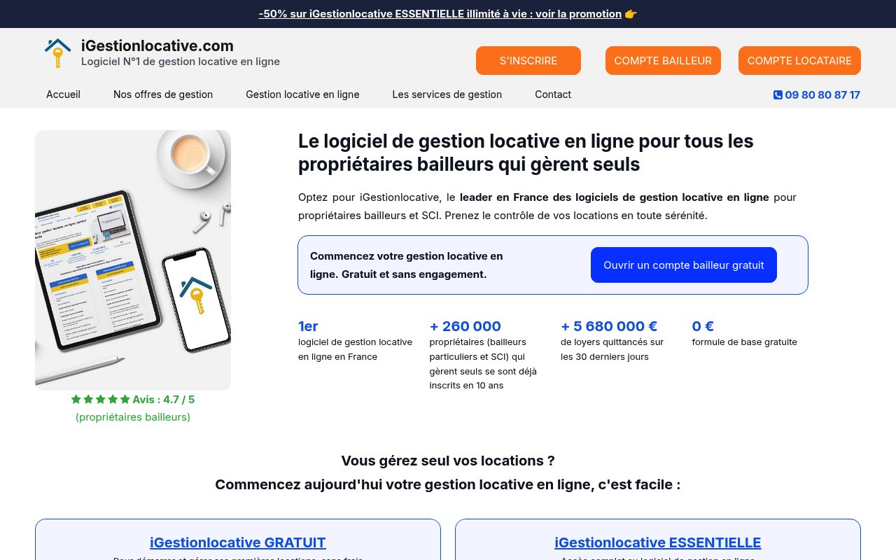 Apercu du site iGestionlocative