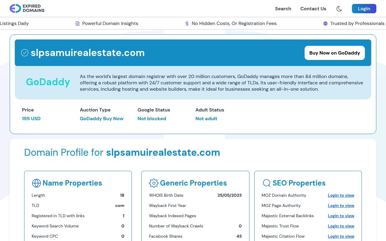 Apercu du site Samui Land & House Property (SLP)