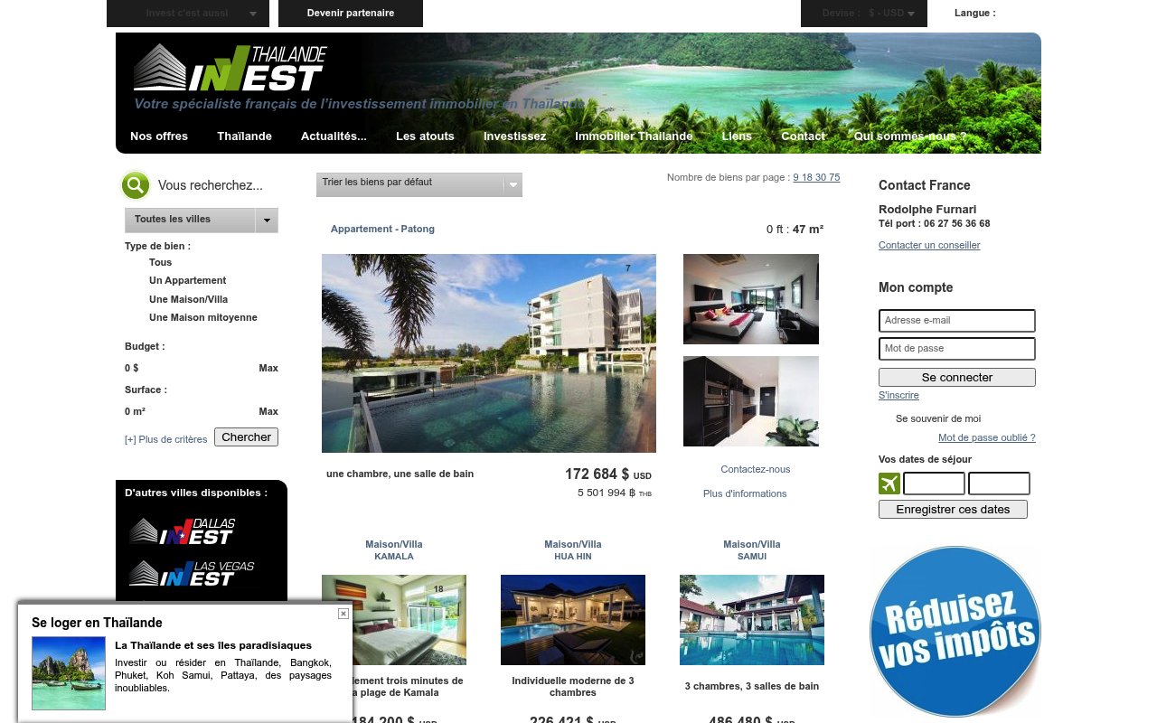 Apercu du site Invest Thaïlande (Agence de Koh Samui)