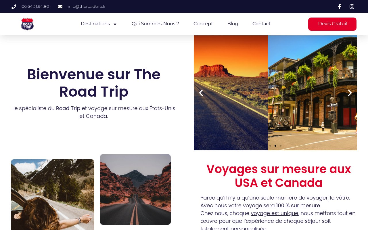 Apercu du site The Road Trip