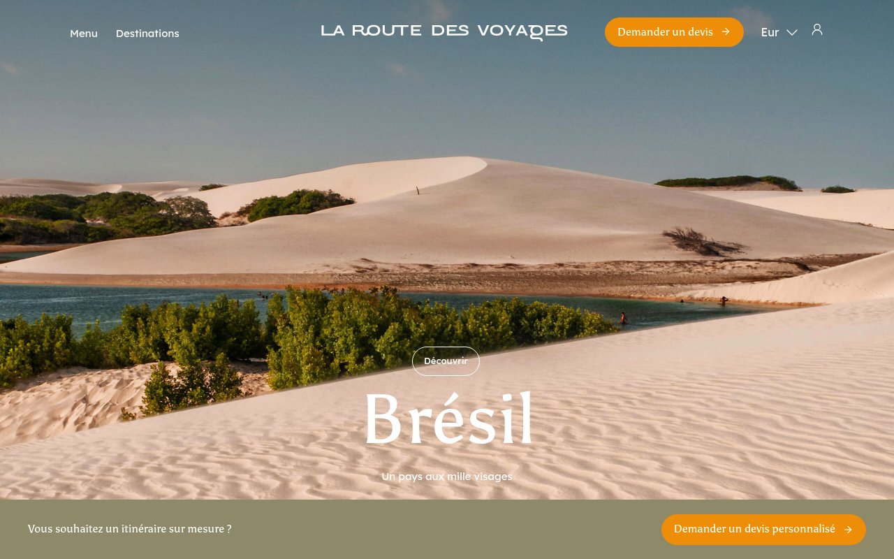 Apercu du site La Route des Voyages