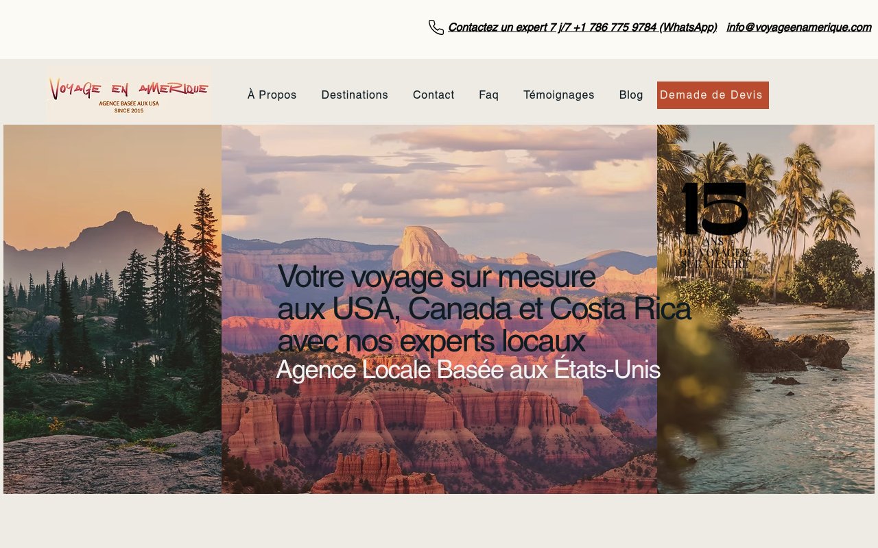 Apercu du site Voyage en Amérique