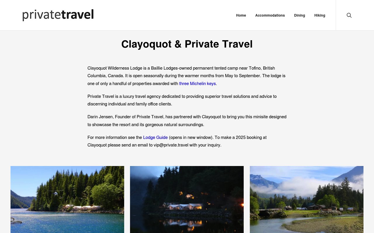 Apercu du site Clayoquot Wilderness Lodge