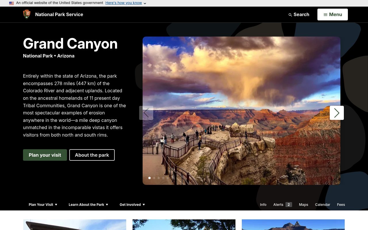 Apercu du site Grand Canyon National Park