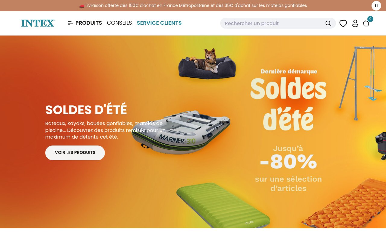 Apercu du site Intex