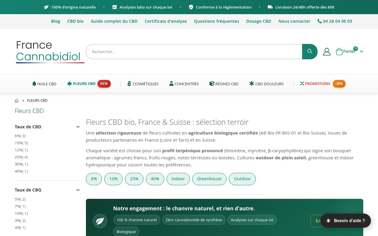 Apercu du site France Cannabidiol