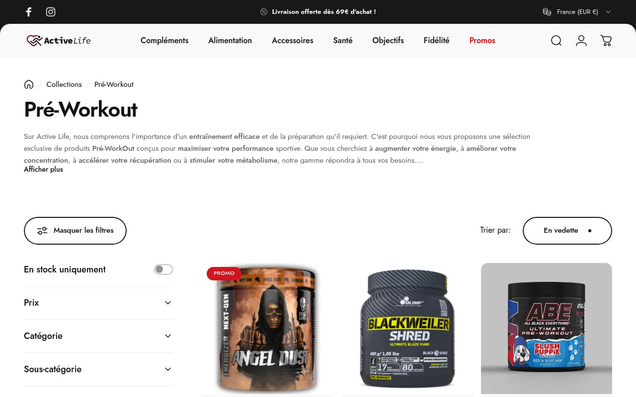 Apercu du site Active Life