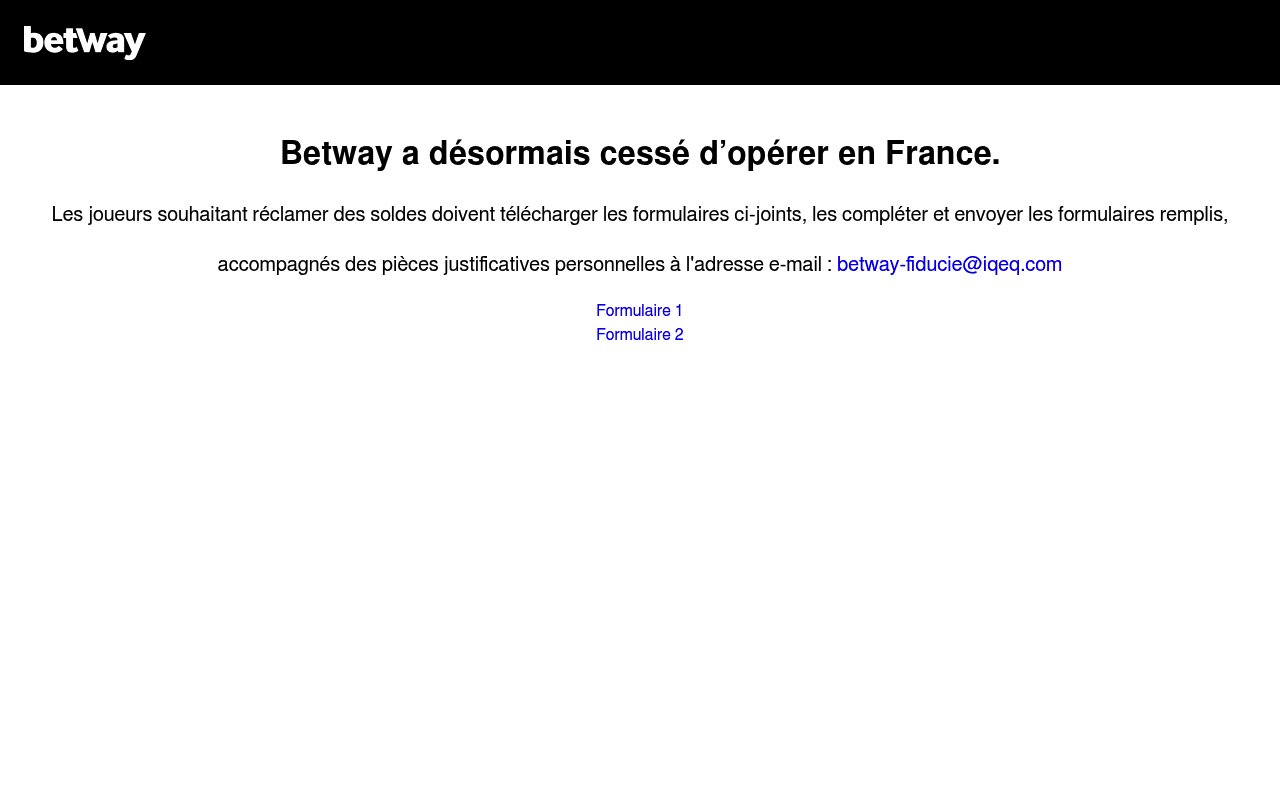 Apercu du site Betway France