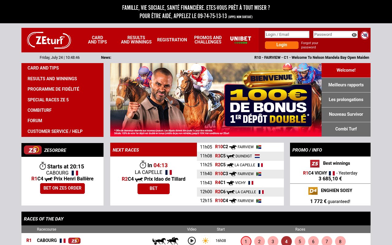 Apercu du site ZEturf