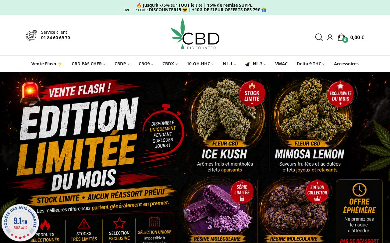 Apercu du site CBD Discounter