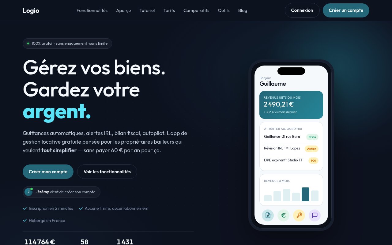 Apercu du site Logio