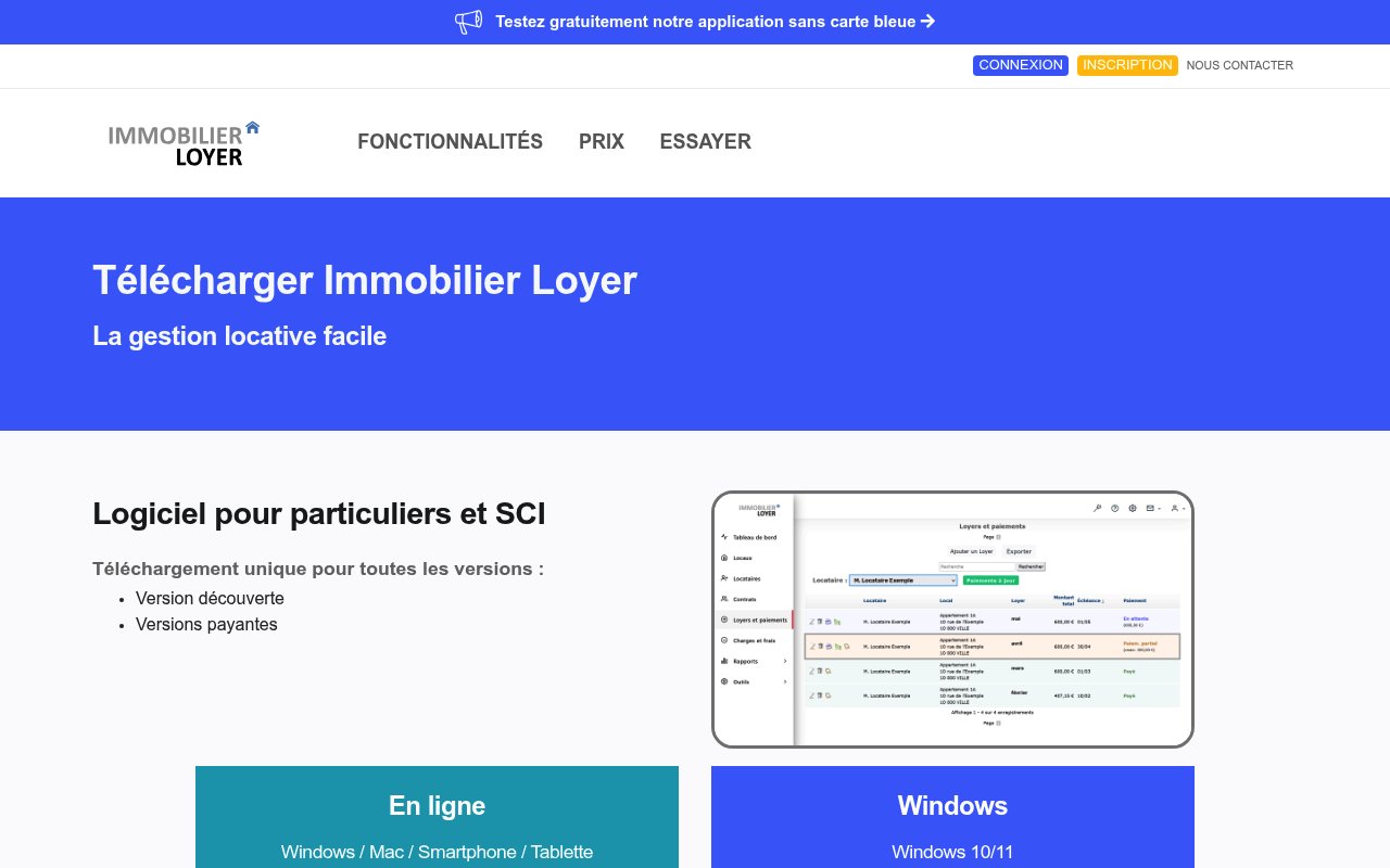 Apercu du site Immobilier Loyer