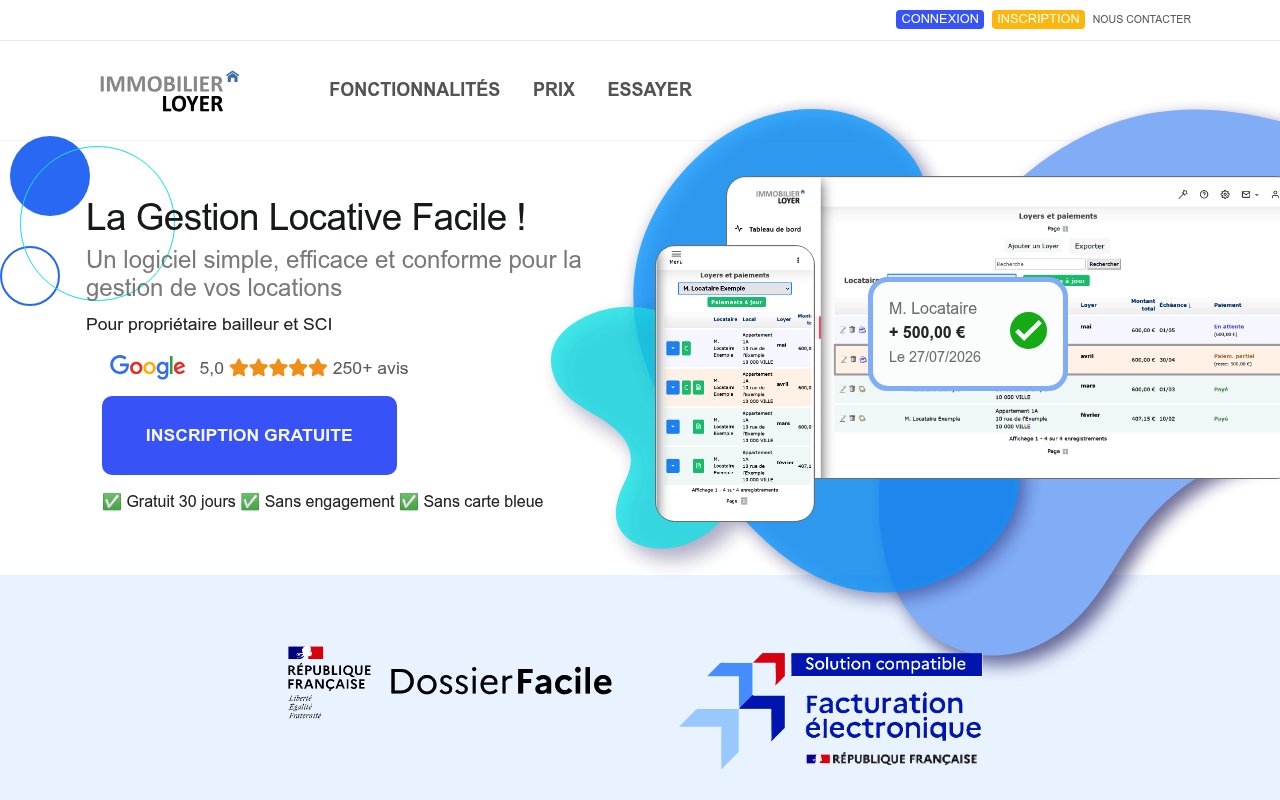 Apercu du site ImmobilierLoyer