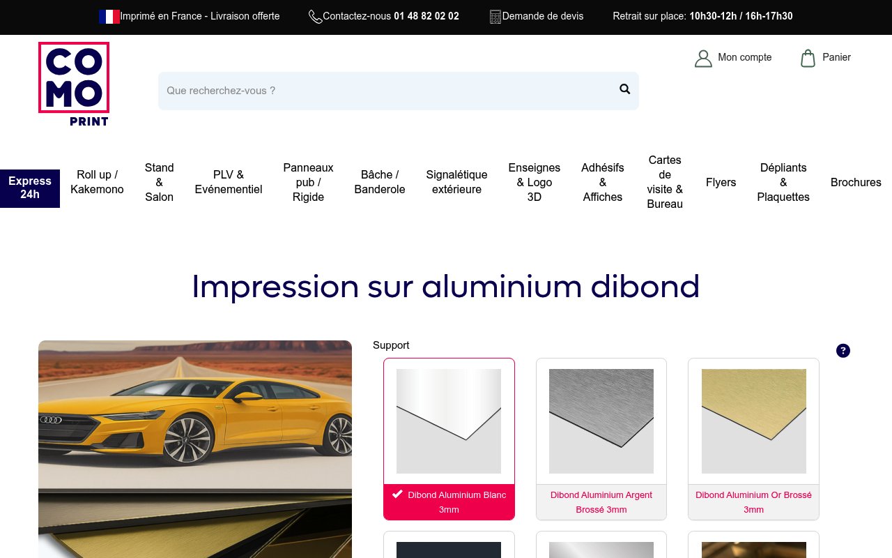 Apercu du site Comoprint