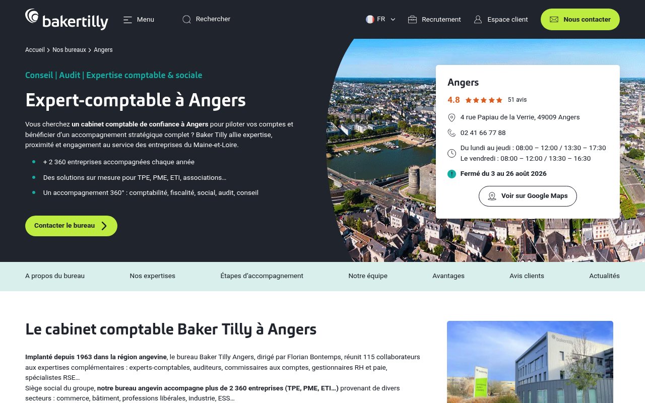 Apercu du site Baker Tilly