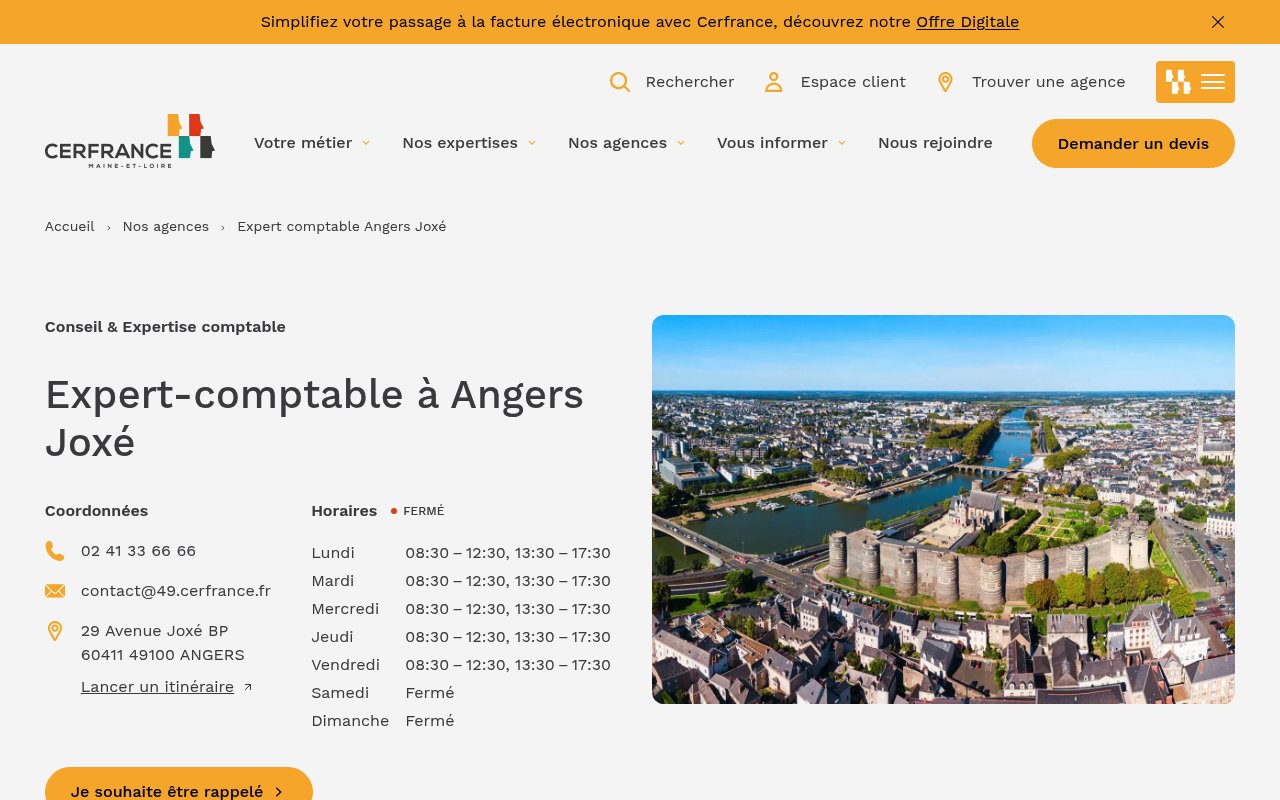 Apercu du site Cerfrance Maine-et-Loire – Cabinet d’experts-comptables à...
