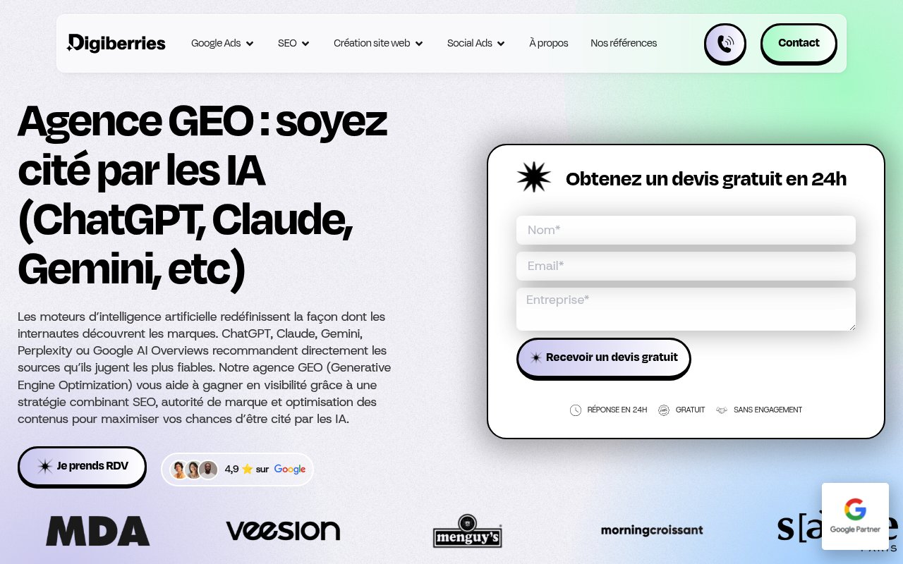 Apercu du site Digiberries