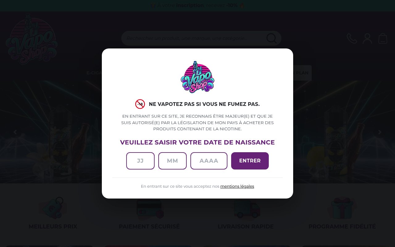Apercu du site Vapo-Shop
