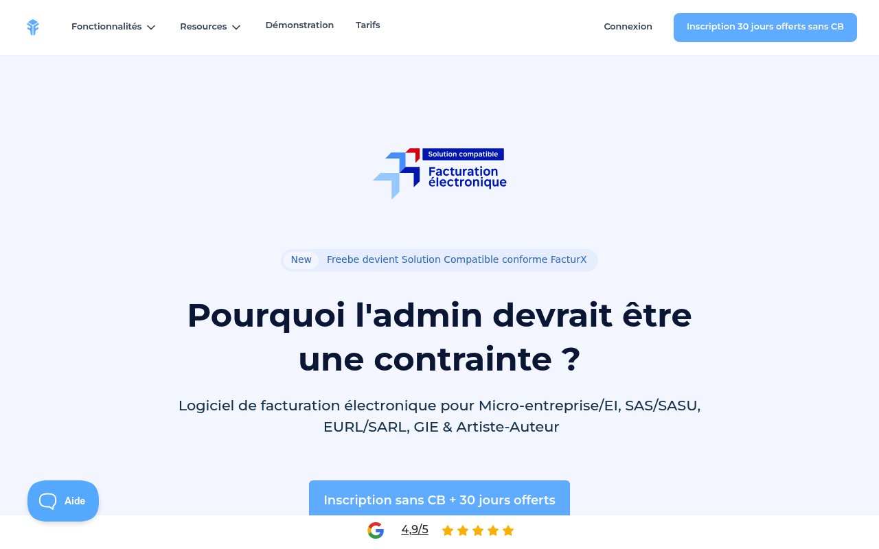 Apercu du site Freebe