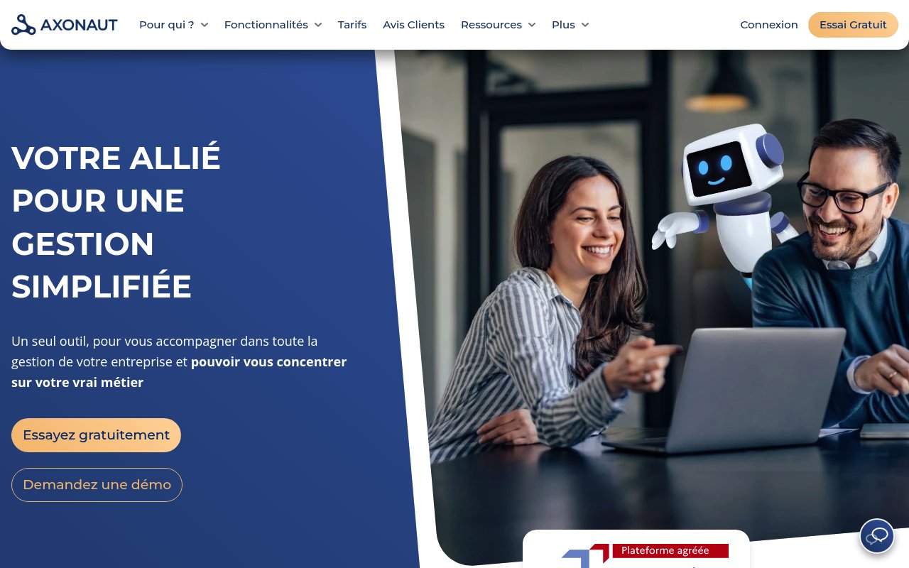Apercu du site Axonaut