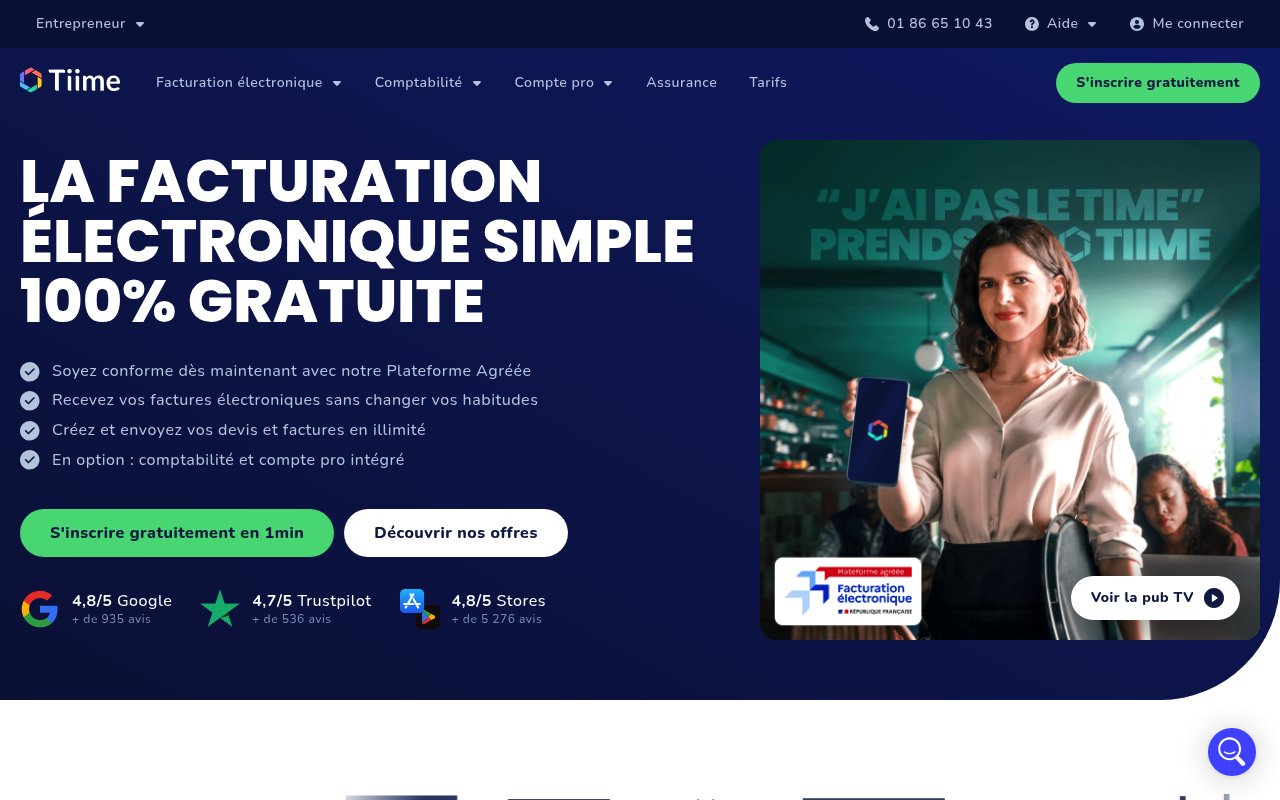 Apercu du site Tiime