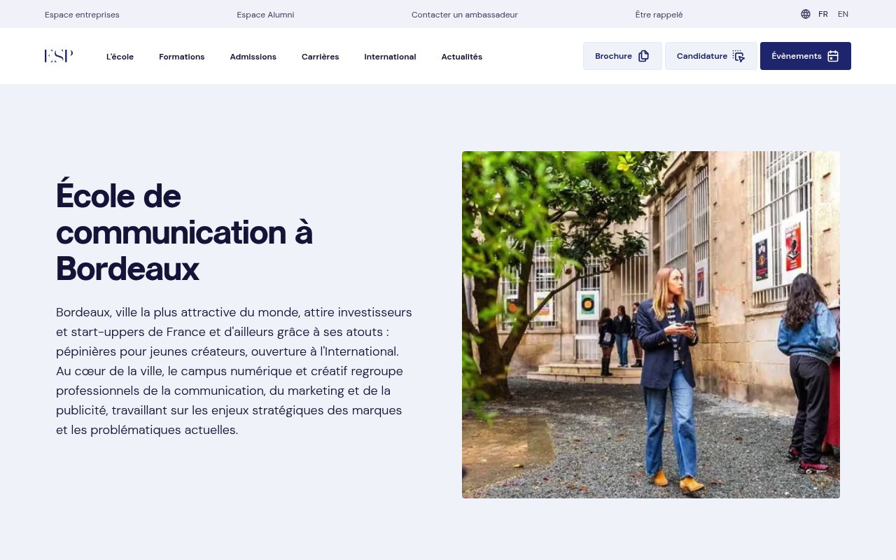 Apercu du site ESPUB Bordeaux