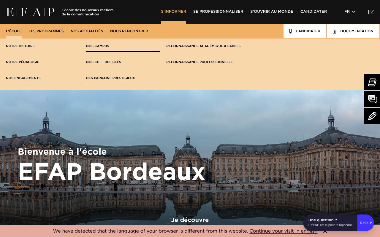 Apercu du site EFAP Bordeaux