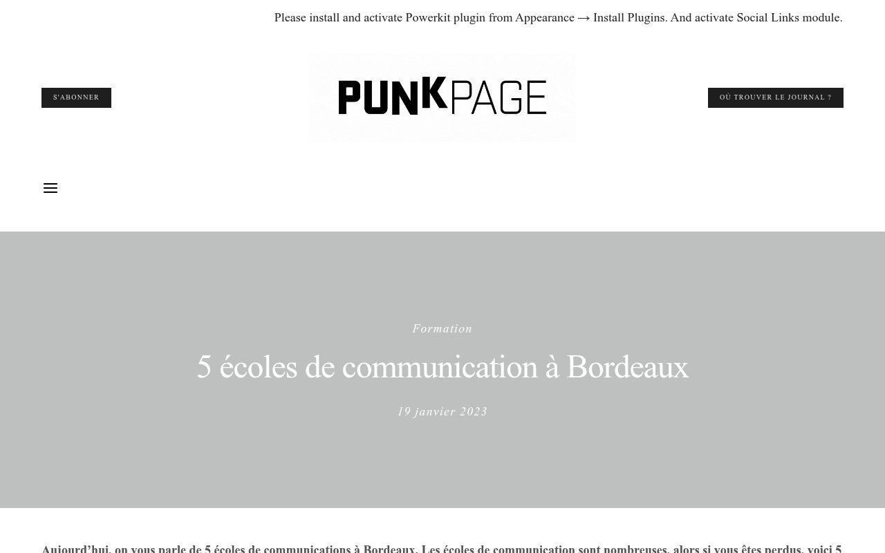 Apercu du site Junkpage – 5 écoles de communication à Bordeaux