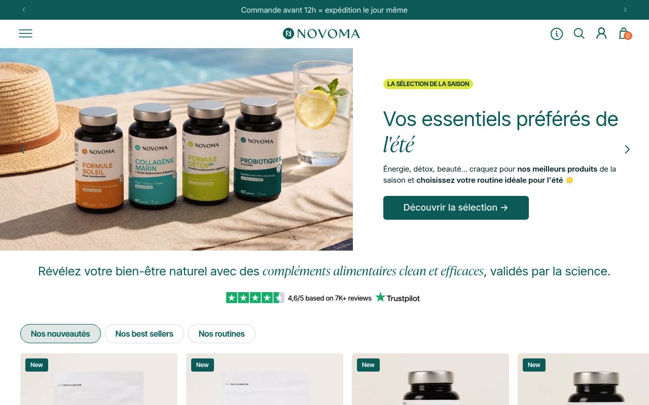 Apercu du site Novoma