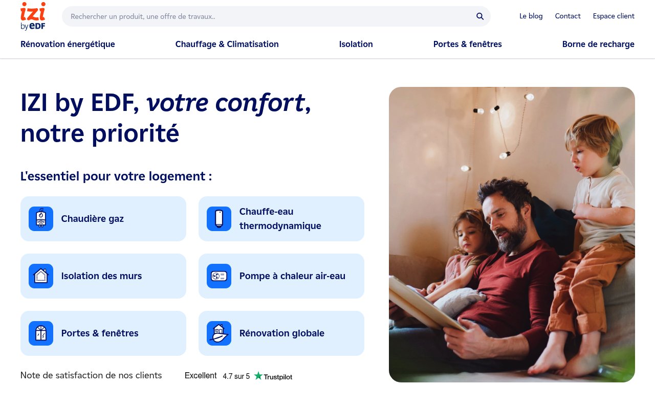 Apercu du site IZI by EDF