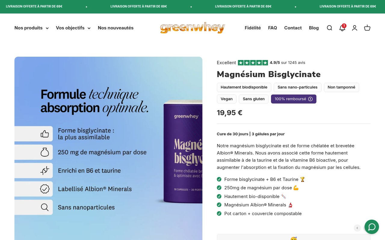 Apercu du site GreenWhey