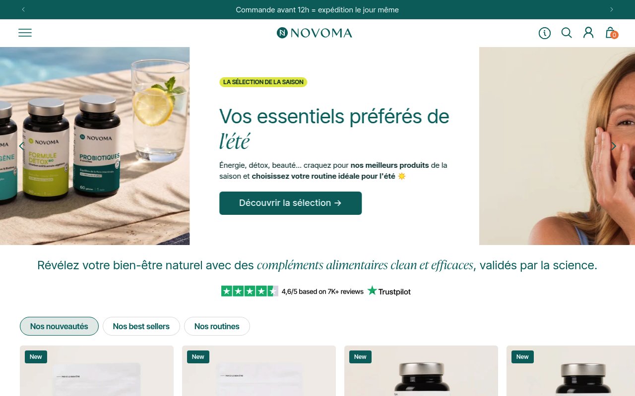 Apercu du site Novoma