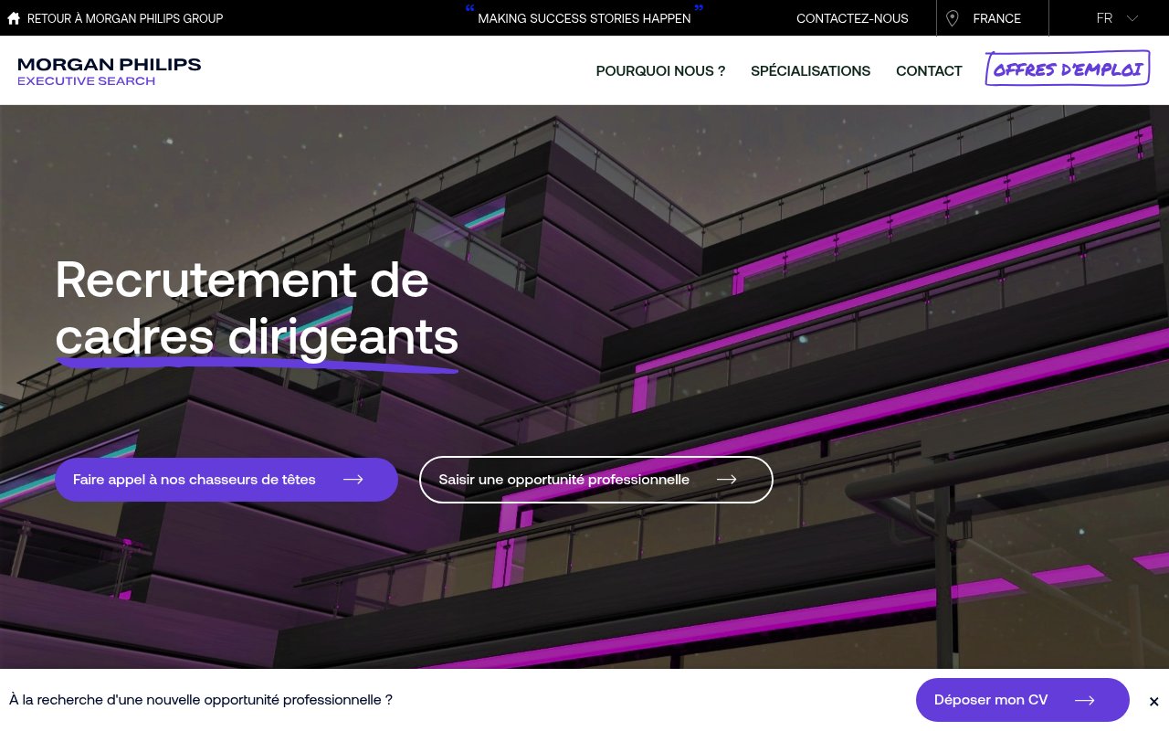 Apercu du site Morgan Philips Executive Search