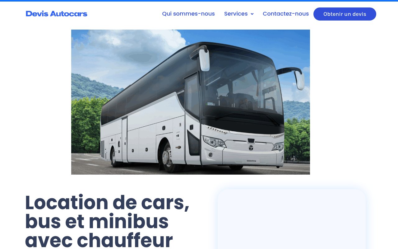 Apercu du site Devis Autocar