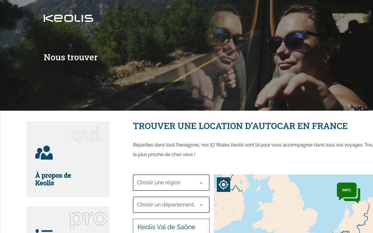 Apercu du site Keolis en France
