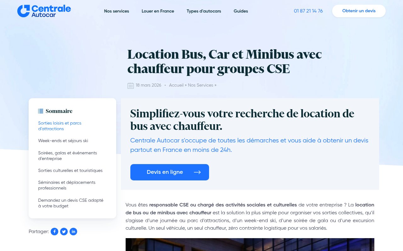 Apercu du site Centrale Autocar