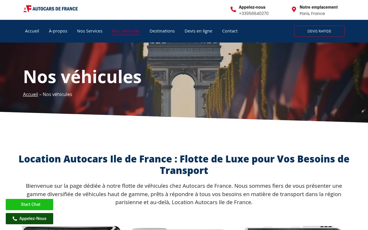 Apercu du site Autocars de France